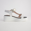 Roz White/ Gold Leather Sandals