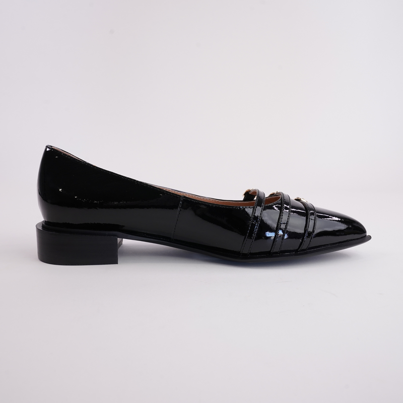 Eliora Black Patent Leather Flats