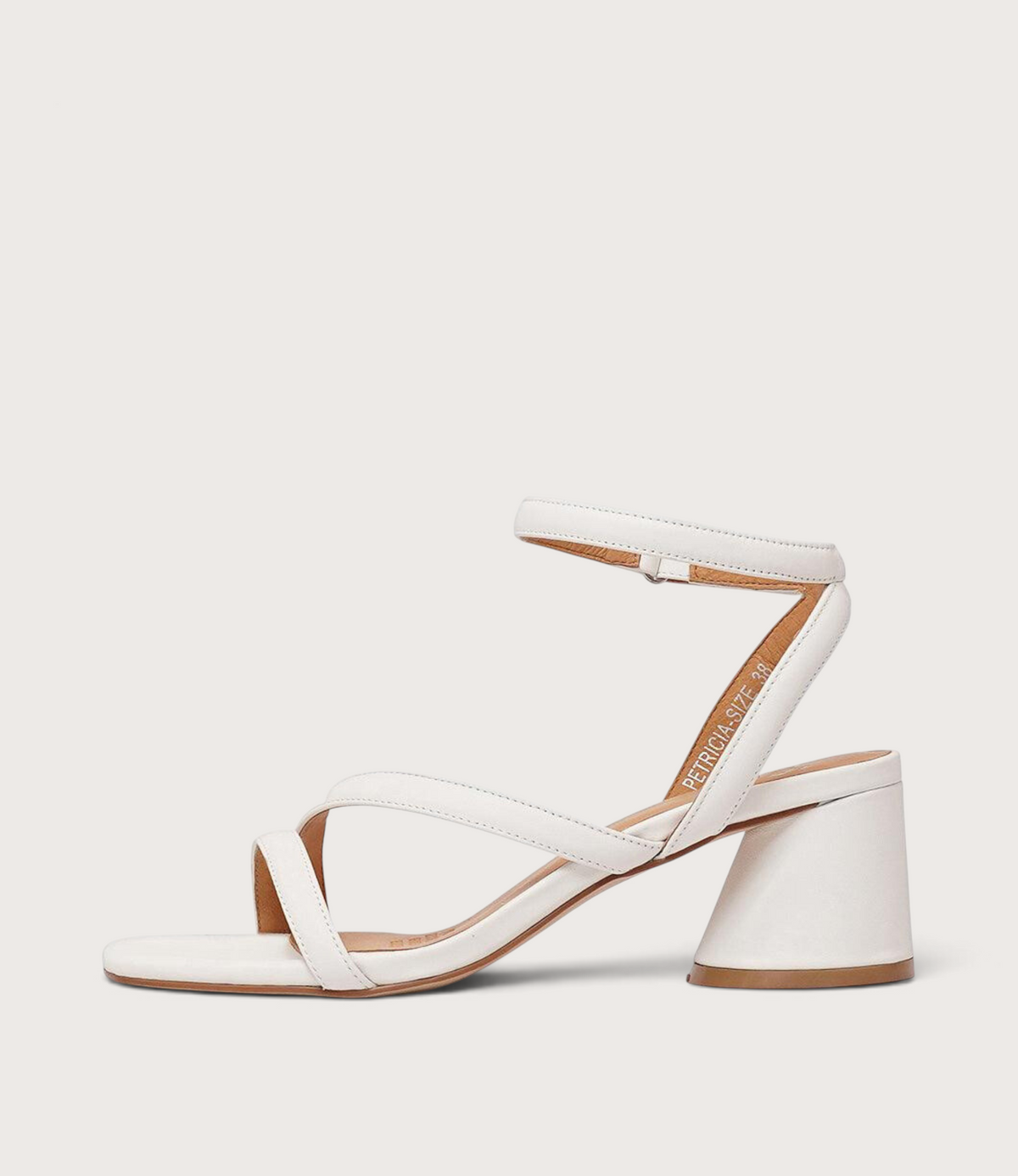 Petricia White Leather Heels