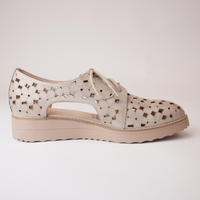 Otay Cafe Leather/ Cafe Sole Lace Up Flats