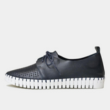 Huston Navy Leather Sneakers - DJANGO AND JULIETTE | Shouz