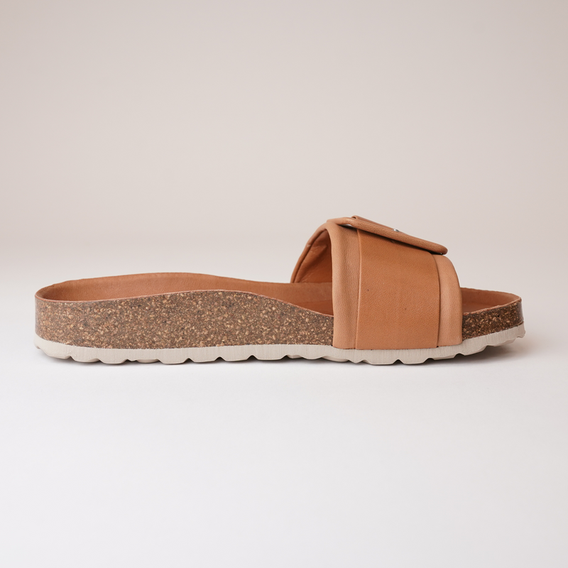 Reiko Ginger Leather Slides