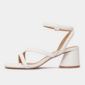 Petricia White Leather Heels