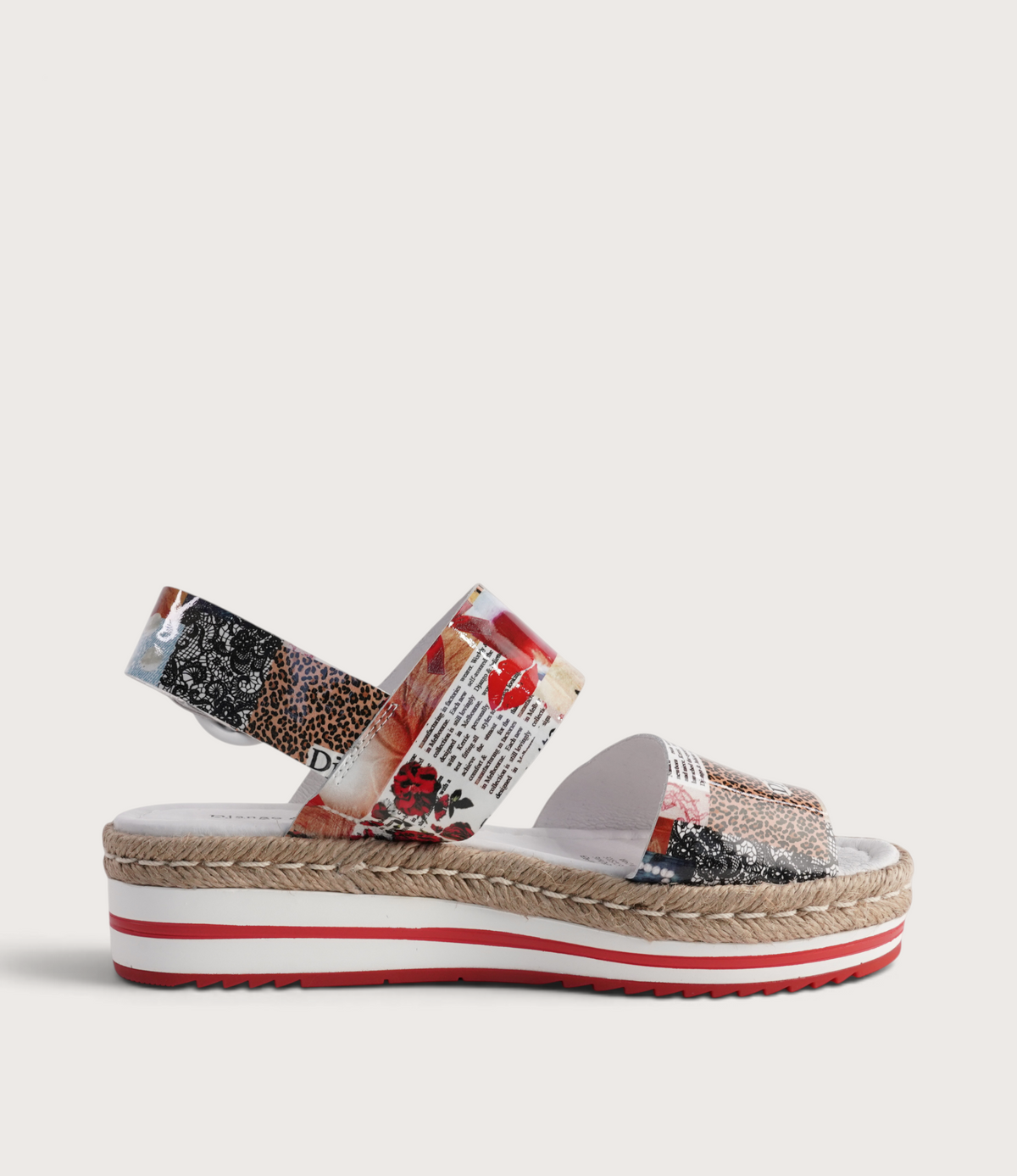 Atha Collage Print Leather Sandals