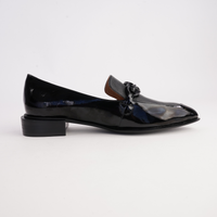 Elliotts Black Patent/ Black Leather Loafers - DJANGO AND JULIETTE | Shouz