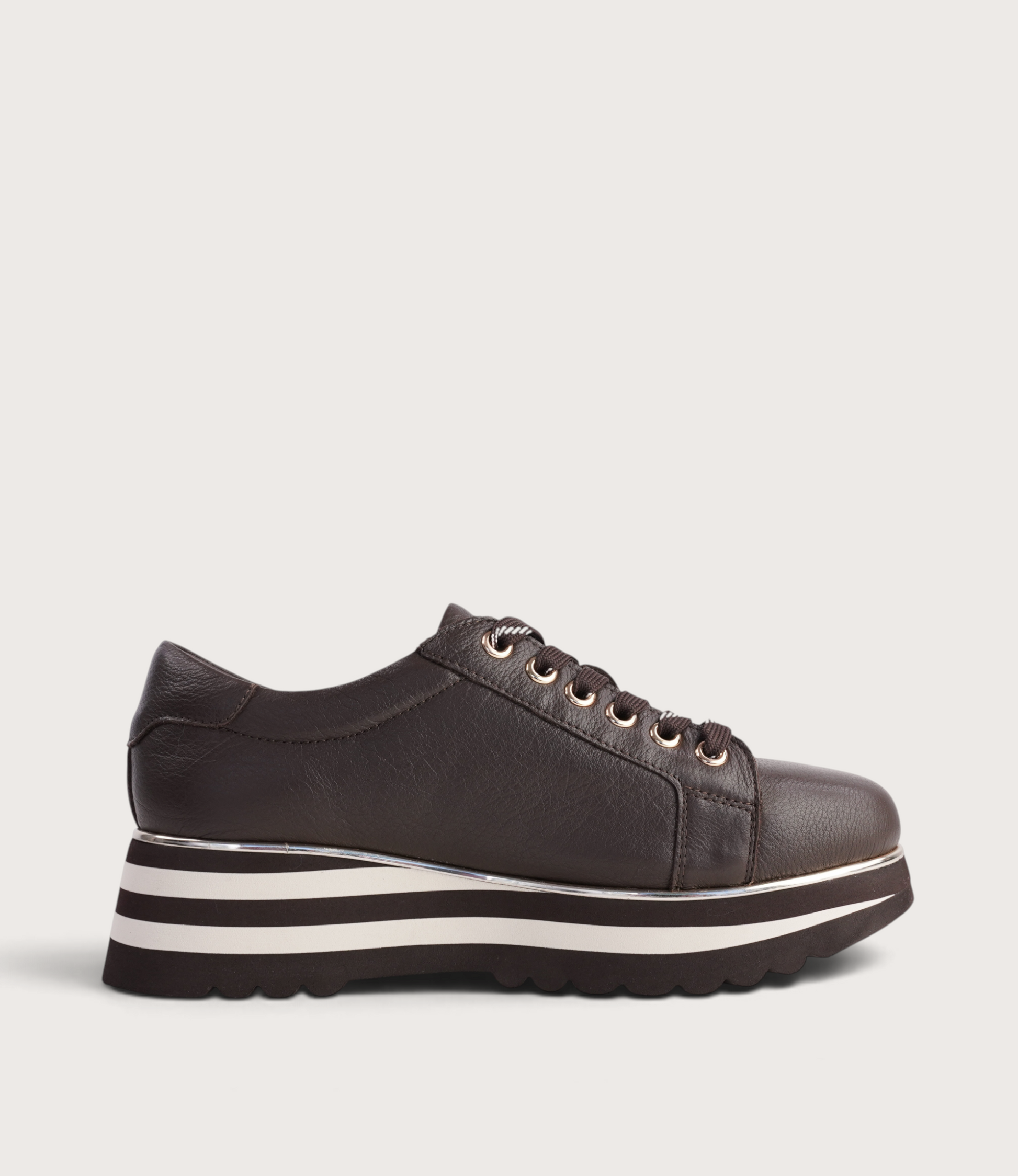 Eammes Choc/Milk Leather Sneakers
