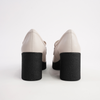Bella Bone Milled Leather Heeled Loafers