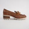 Popo Brandy Leather Heeled Loafers