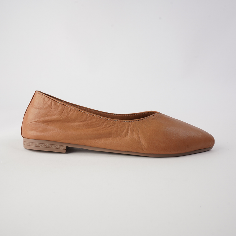 Celeste Coconut Leather Ballet Flats
