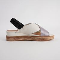Debacle Cream Mix Leather Sandals