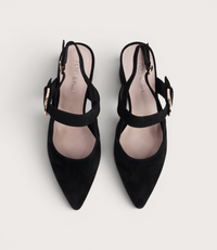 Asten Black Suede Heels
