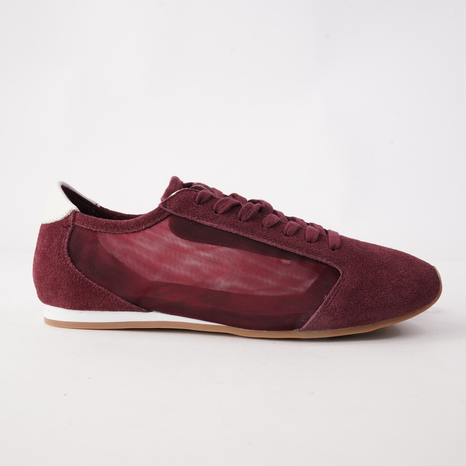 Ruby Burgandy Suede Sneakers - WITH GRACE | Shouz