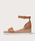 Idola Dark Tan Leather Wedges