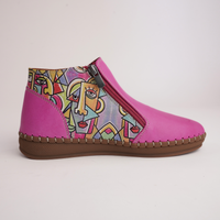 Regan Bead Picasso Leather Ankle Boots