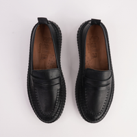 Venice Black Leather Loafers - SALA | Shouz