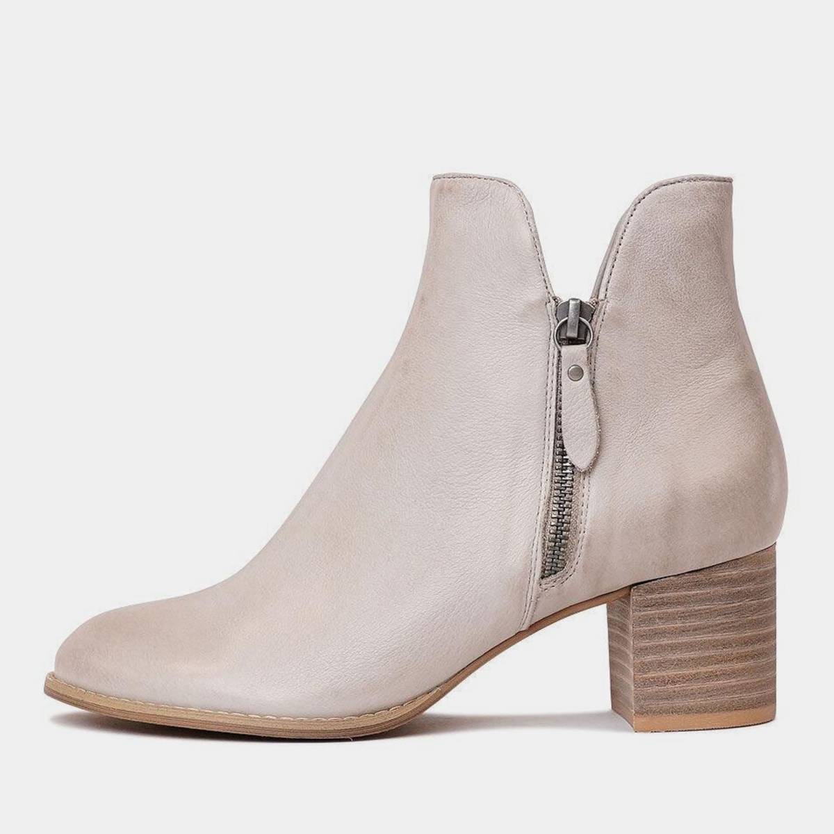 Shiannely Smoke Leather Ankle Boots