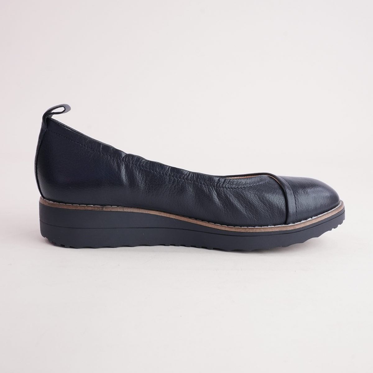 Oxsson Navy/ Navy Sole Leather Flats - TOP END | Shouz