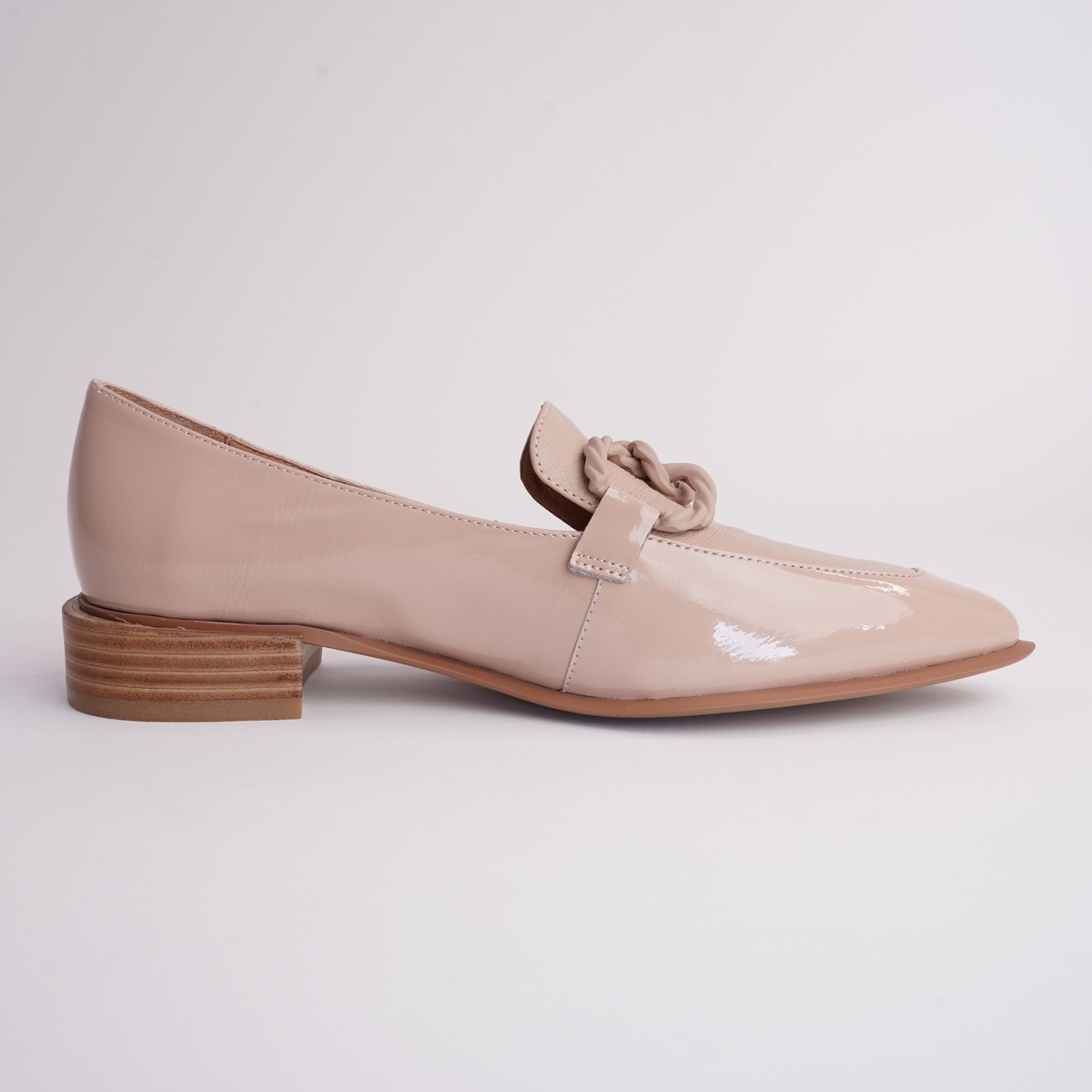 Elgin Cappuccino Patent Leather Loafers - DJANGO AND JULIETTE | Shouz