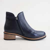 Dolomite Navy Leather Ankle Boots