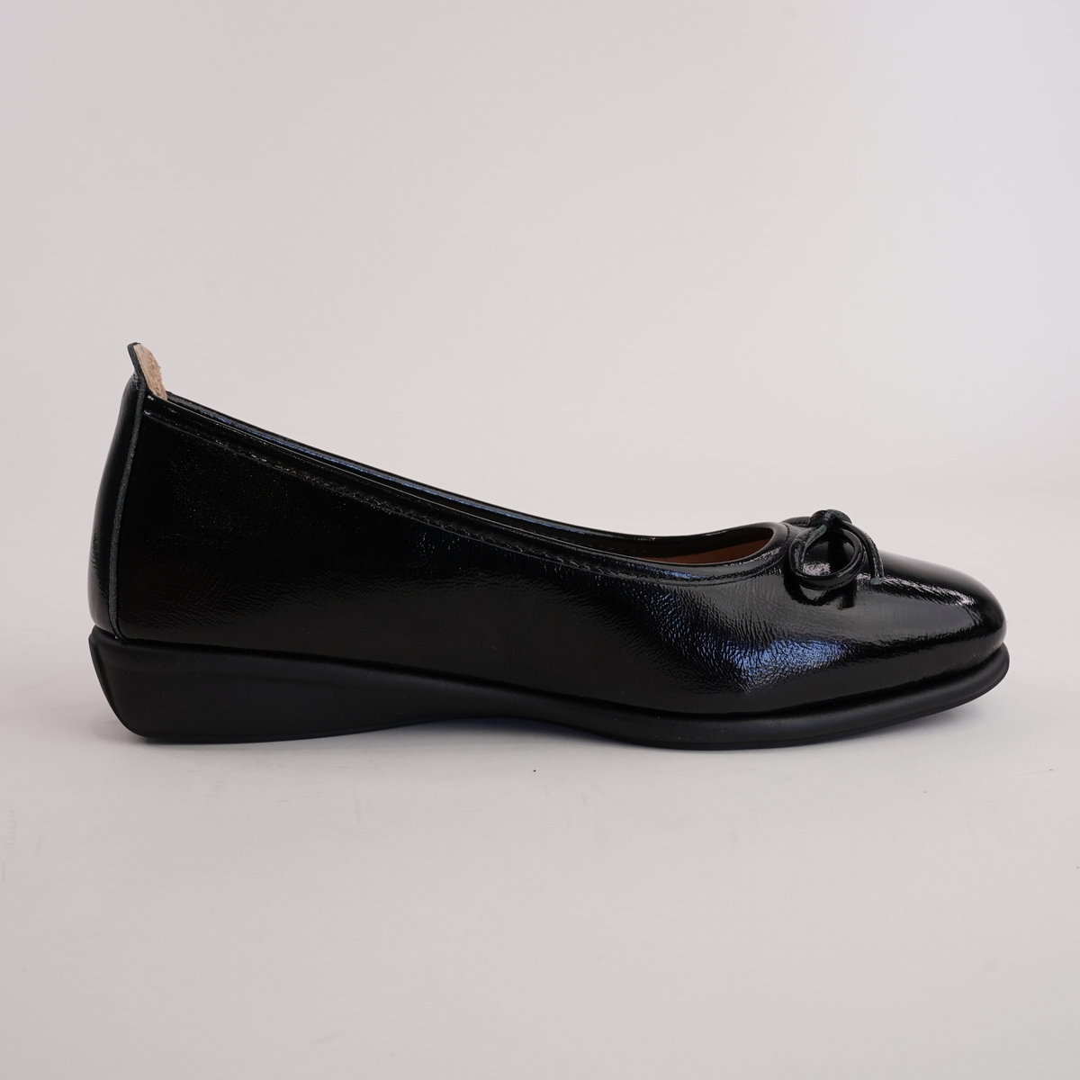 Sarah Black Patent Leather Ballet Flats - SALA | Shouz