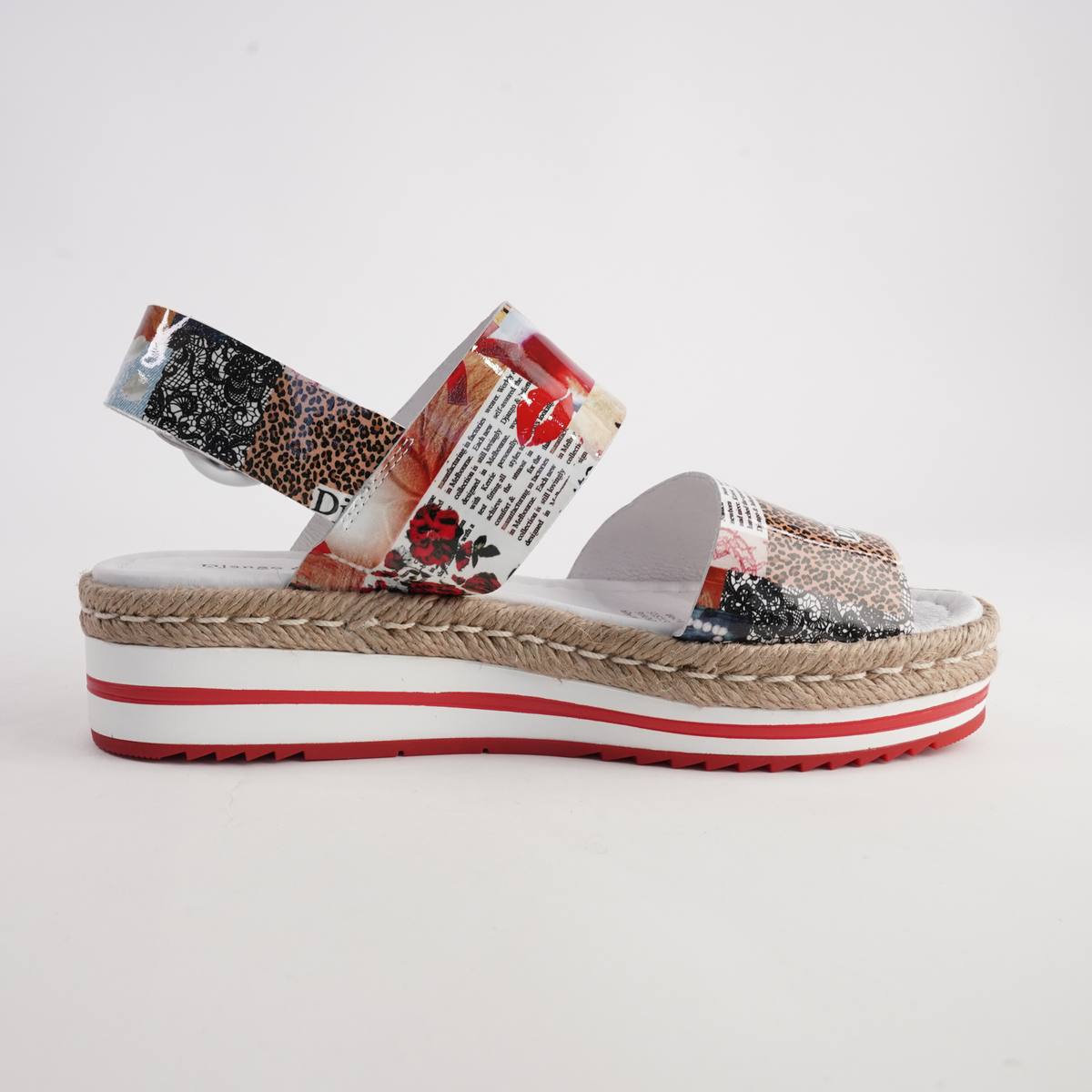 Atha Collage Print Leather Sandals - DJANGO AND JULIETTE | Shouz