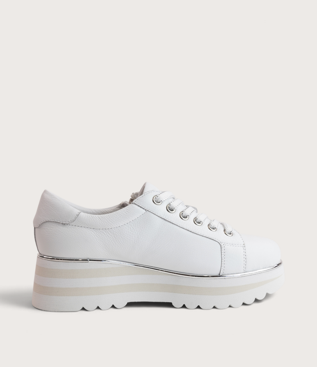 Eammes White Leather Sneakers