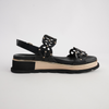 Carola Black Leather Sandals