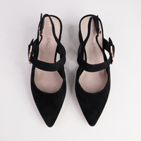Asten Black Suede Heels - TOP END | Shouz
