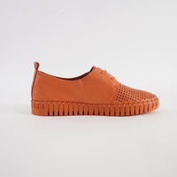 Huston Orange/ Orange Sole Leather Sneakers