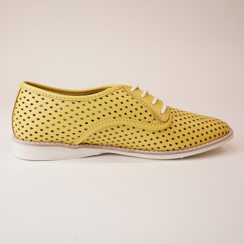 Derby Punch Sunshine Leather Lace Up Flats