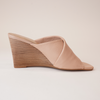 Aiya Dark Nude/ Natural Heel Leather Wedges