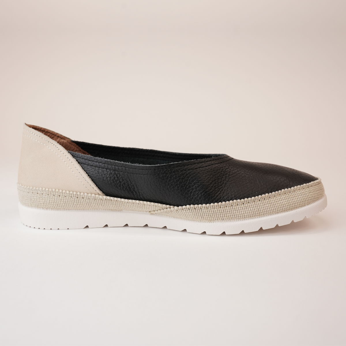 Noelia Black Leather Espadrilles - VERBENAS | Shouz