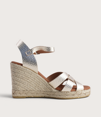 Sophia Doya Champagne Leather Espadrille Wedges