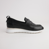 Peggy Black Leather Loafers
