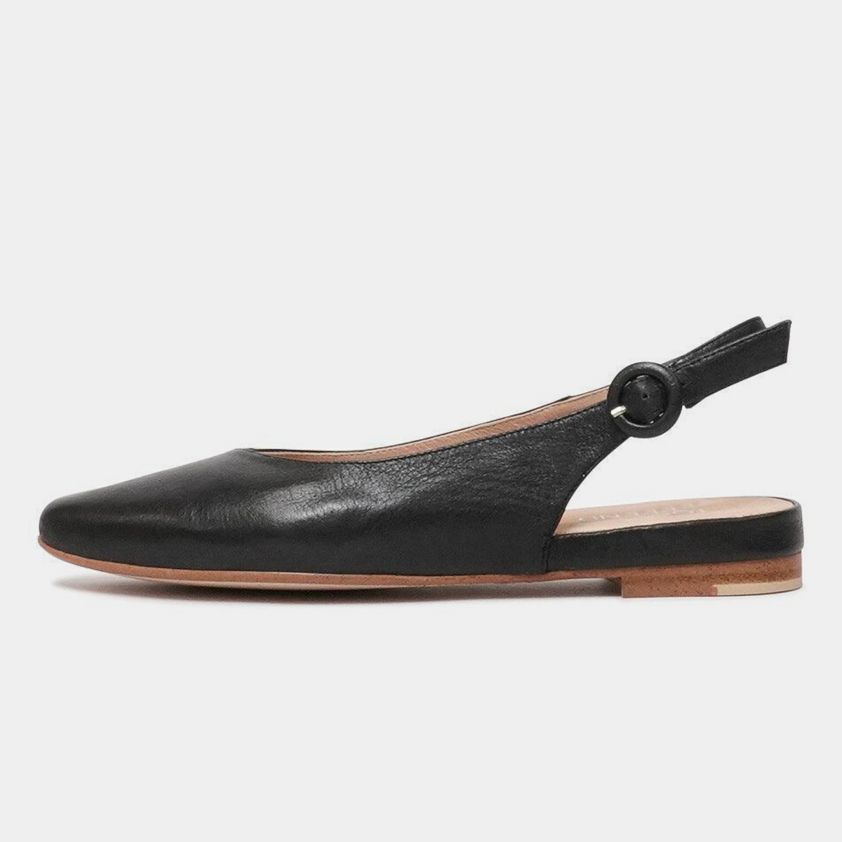 Fairy Black Leather Slingback Flats - TOP END | Shouz