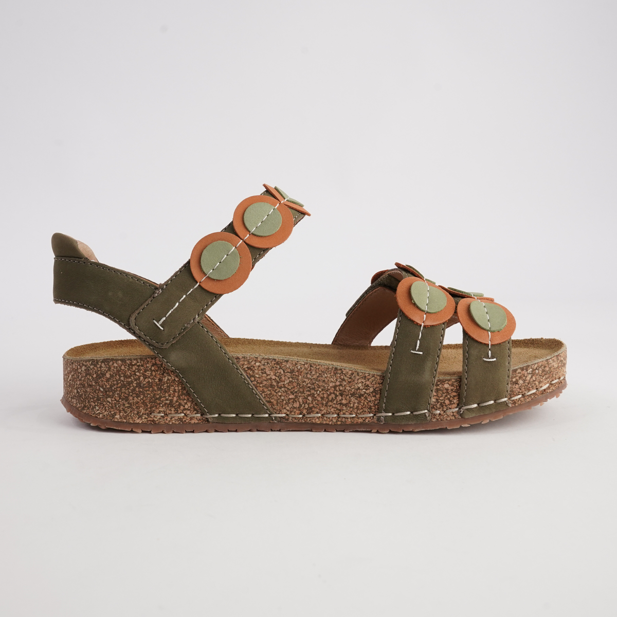 Hannah 13 Olive Multi Leather Sandals - JOSEF SEIBEL | Shouz