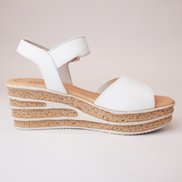 Pina White Leather Sandals