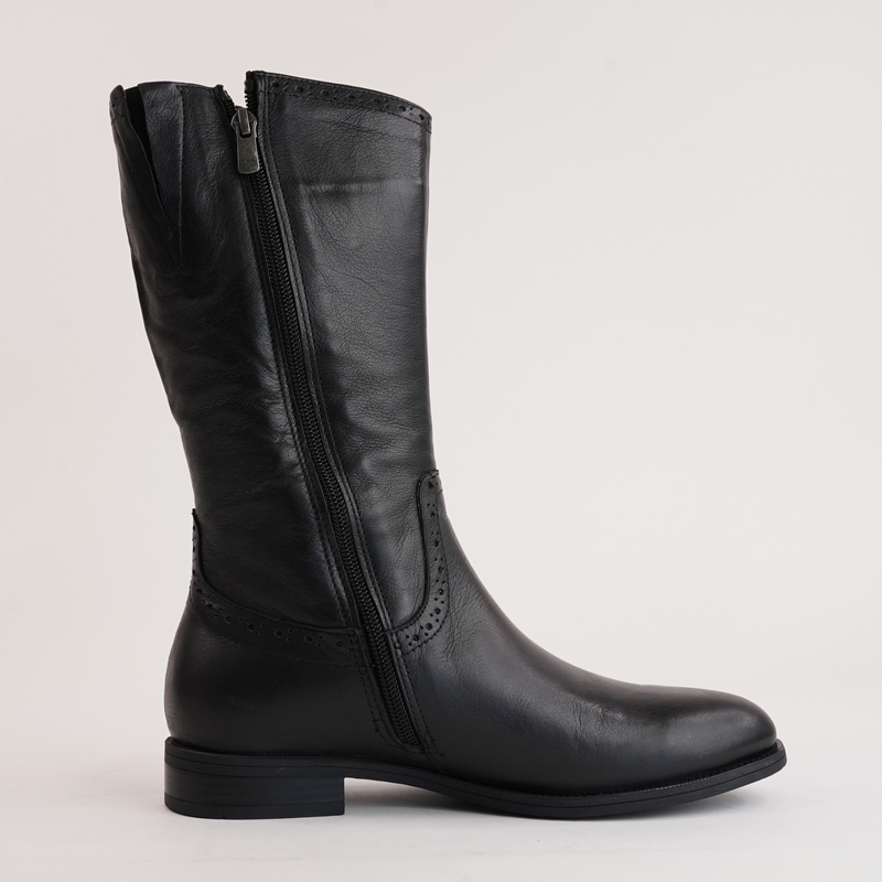 Garda Black Leather Knee High Boots