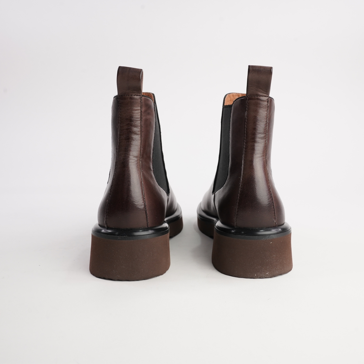 Thea Chestnut Leather Ankle Boots