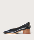 Hatten Black Leather Heels