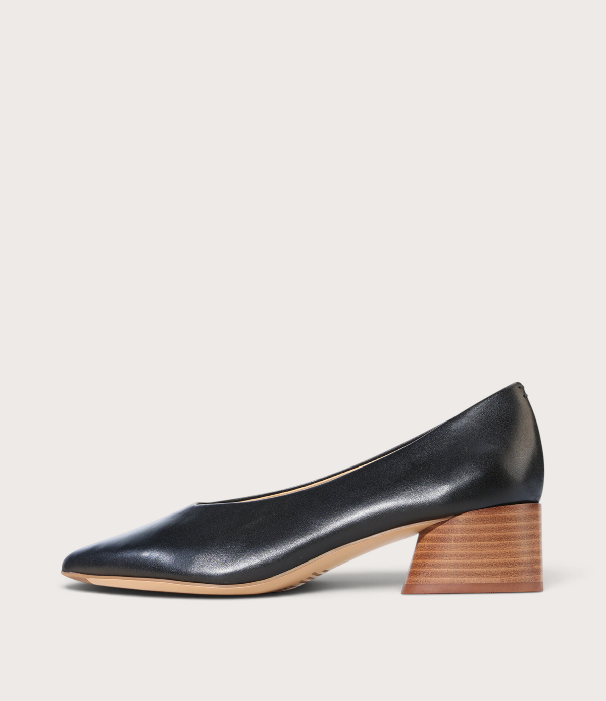 Hatten Black Leather Heels