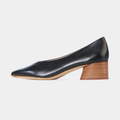 Hatten Black Leather Heels