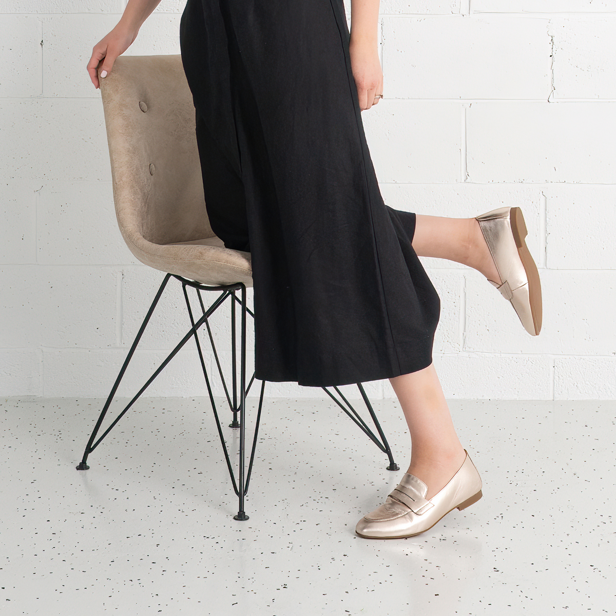 Libby Pewter Leather Loafers - GABOR | Shouz