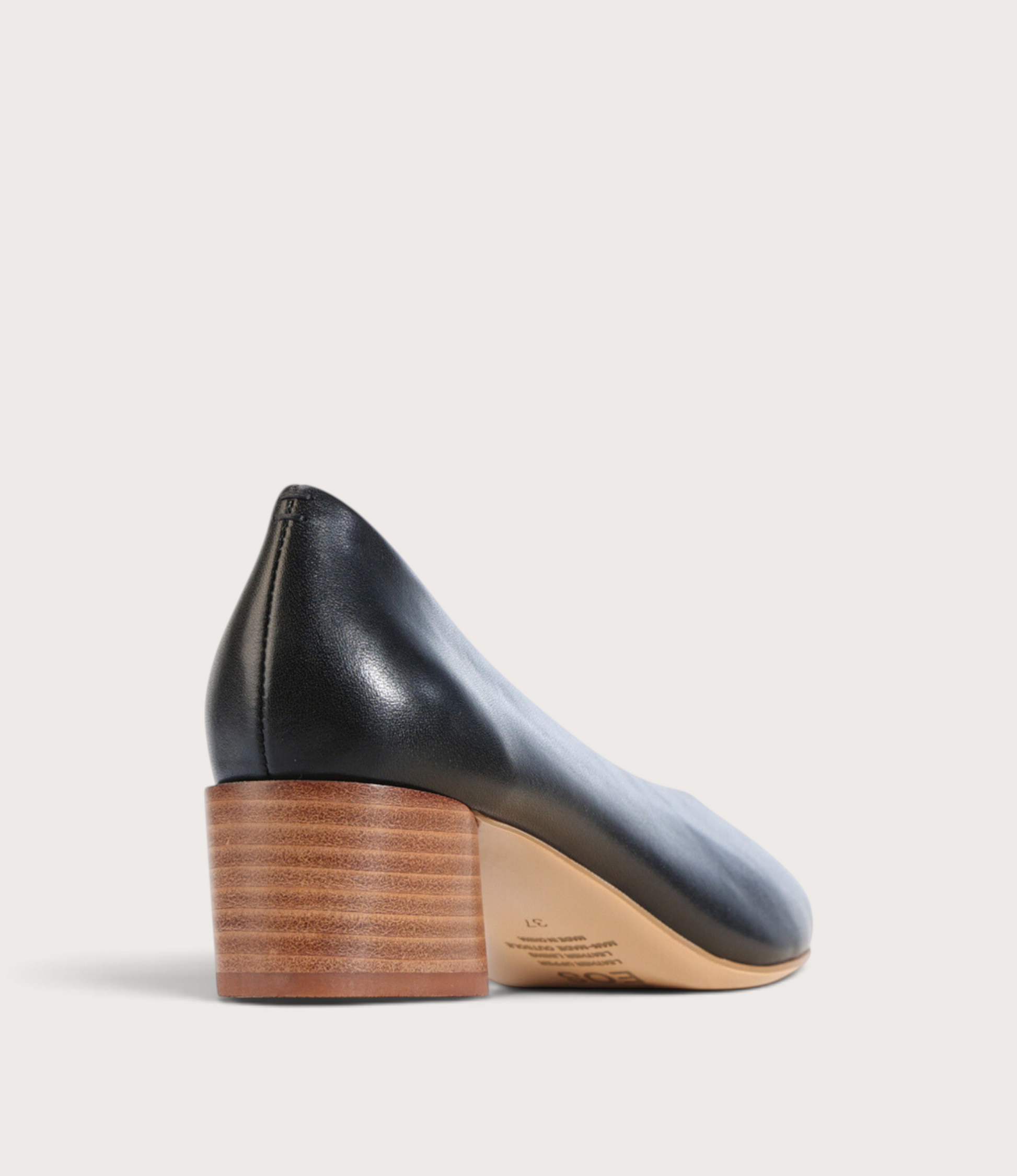 Hatten Black Leather Heels