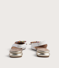 Vesper White/ Gold Leather Flats