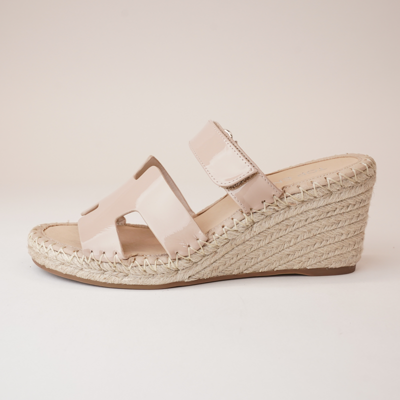 Goran Cafe Patent Leather Espadrille Wedges