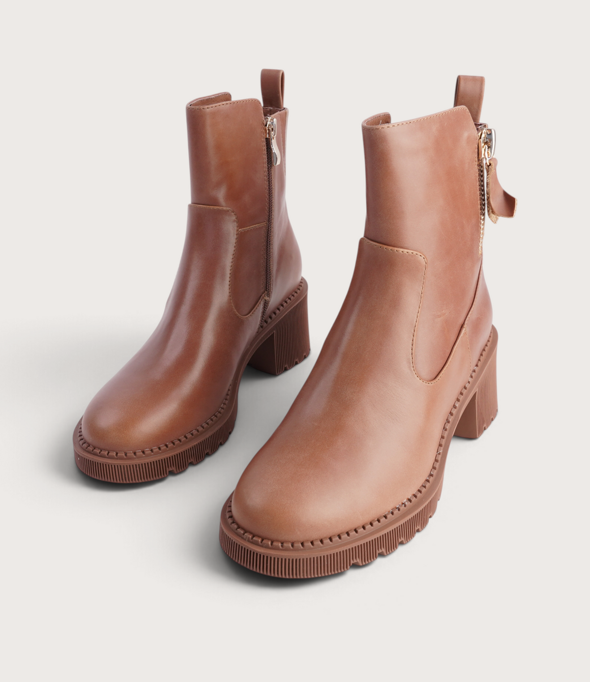 Zareks New Cognac Leather Ankle Boots - DJANGO AND JULIETTE | Shouz