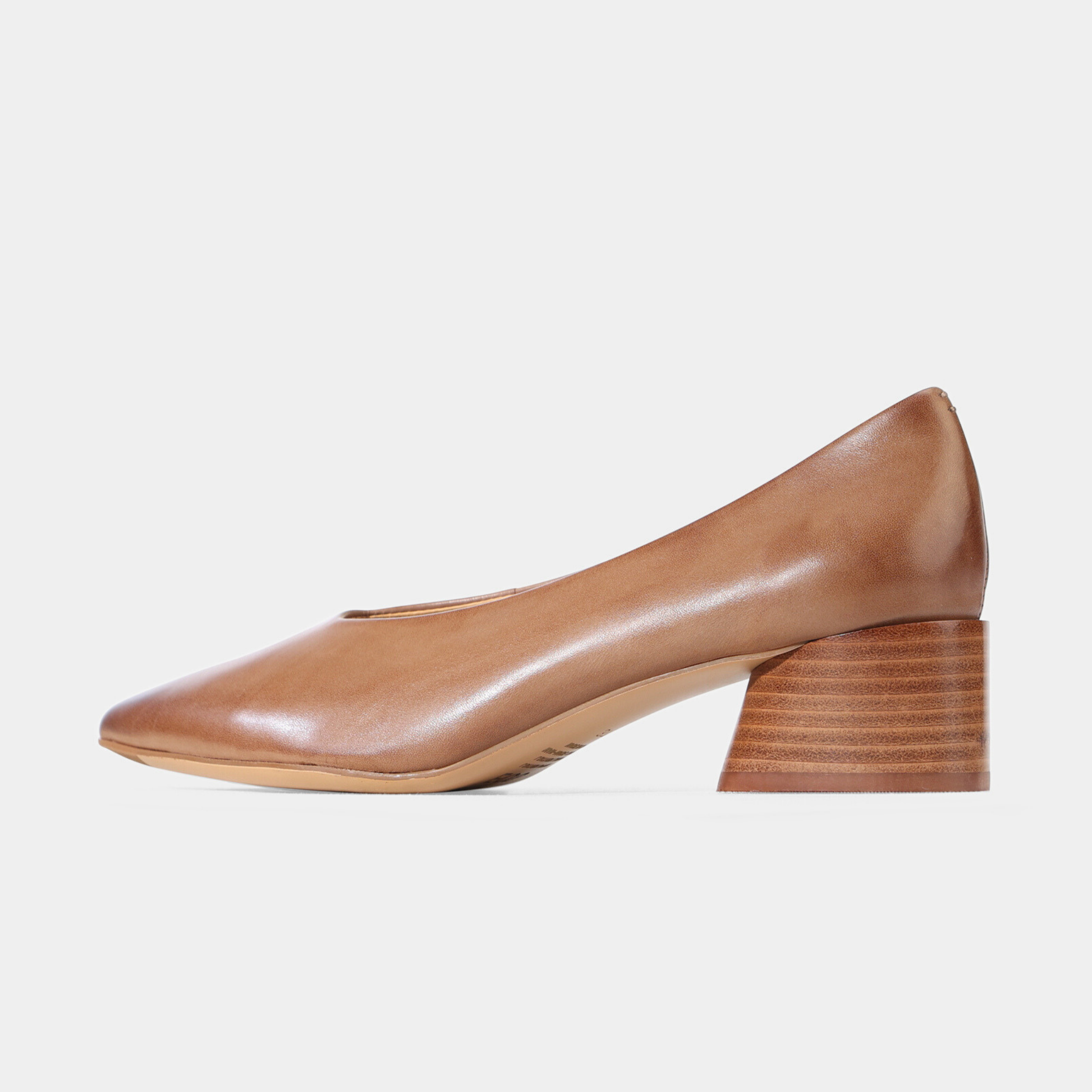 Hatten Pecan Leather Heels - EOS FOOTWEAR | Shouz