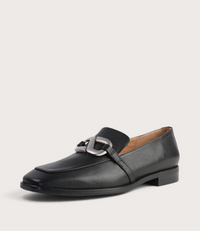 Damon Black Leather Loafers