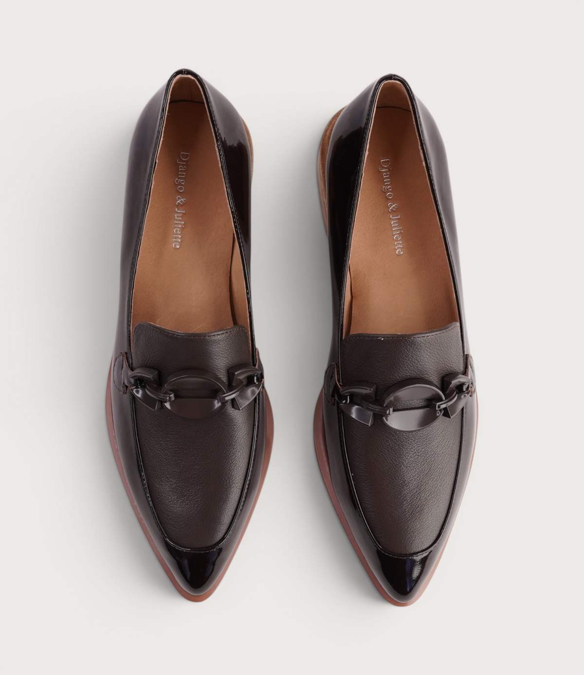 Elliotts Choc Patent/ Choc Leather Loafers